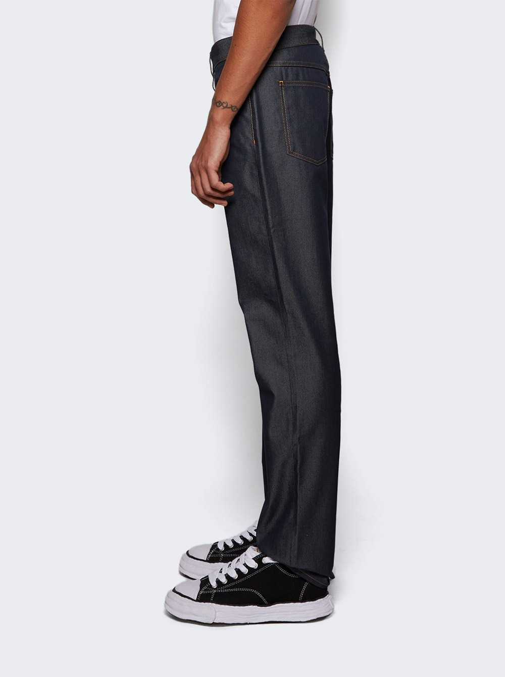 Skinny Straight Fit Trousers Indigo Blue - 4
