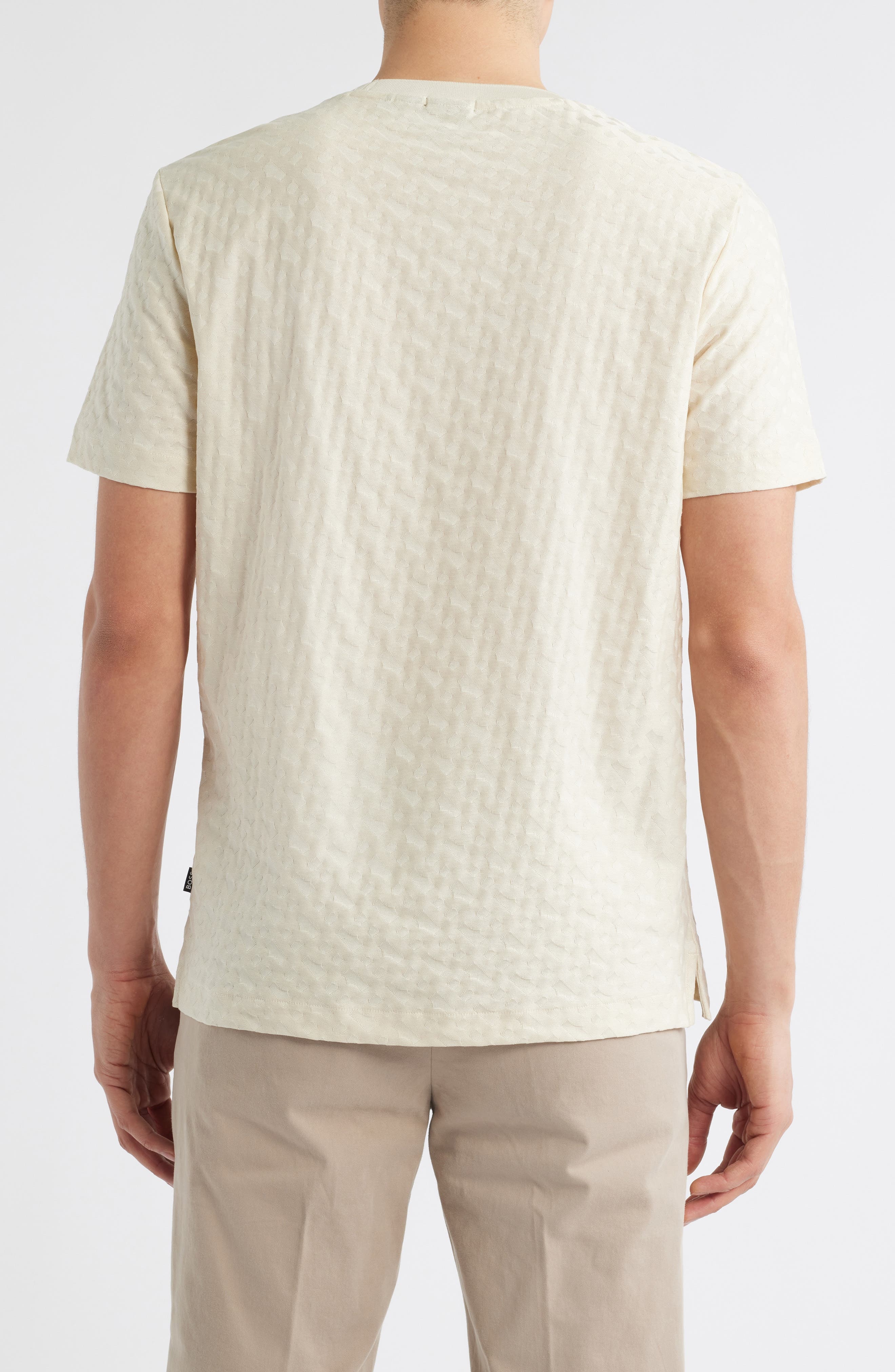 BOSS Thompson Logo Jacquard Cotton T-Shirt in Open White at Nordstrom - 2