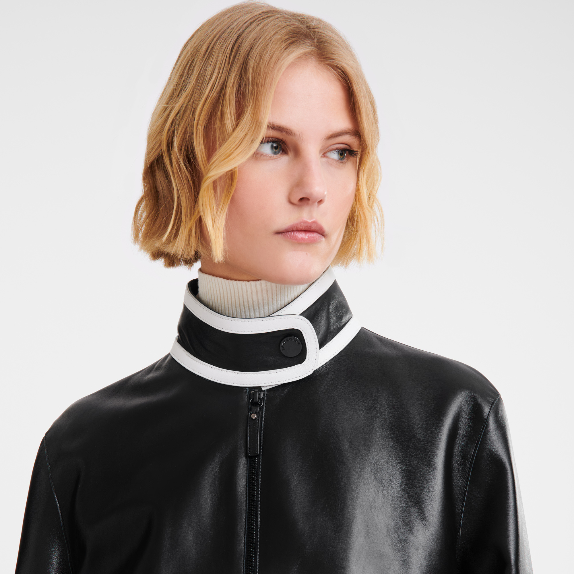 Leather short blouson Black - Leather - 5
