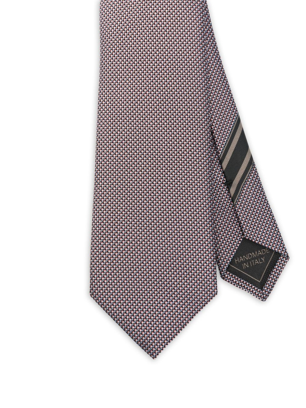 geometric-pattern silk tie - 3