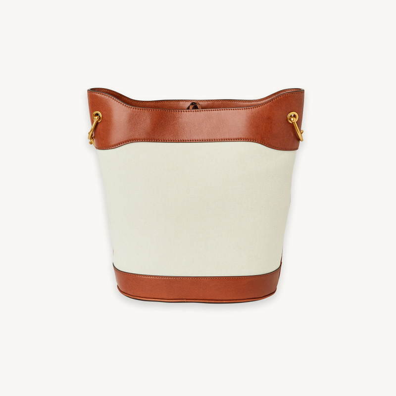 City bag in leather and canvas 4