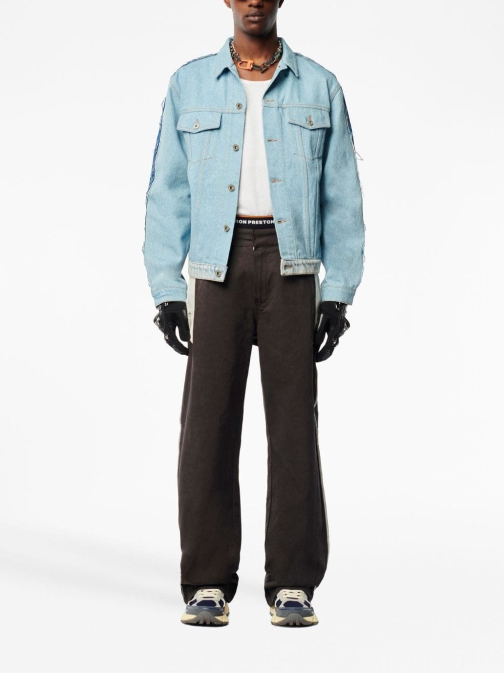 logo-patch denim jacket - 2