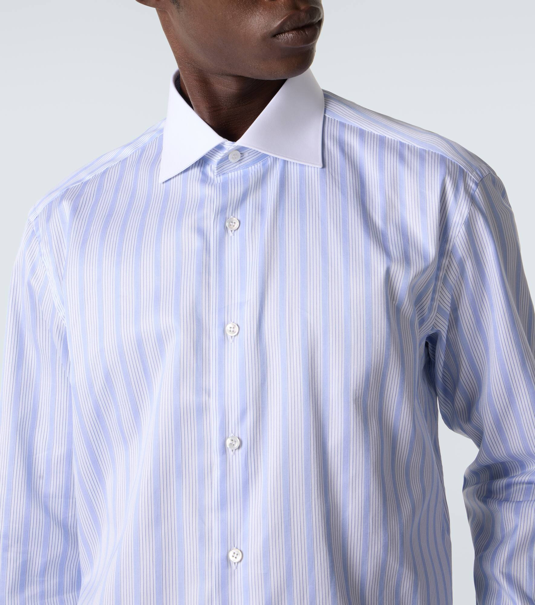 Striped cotton poplin shirt - 5