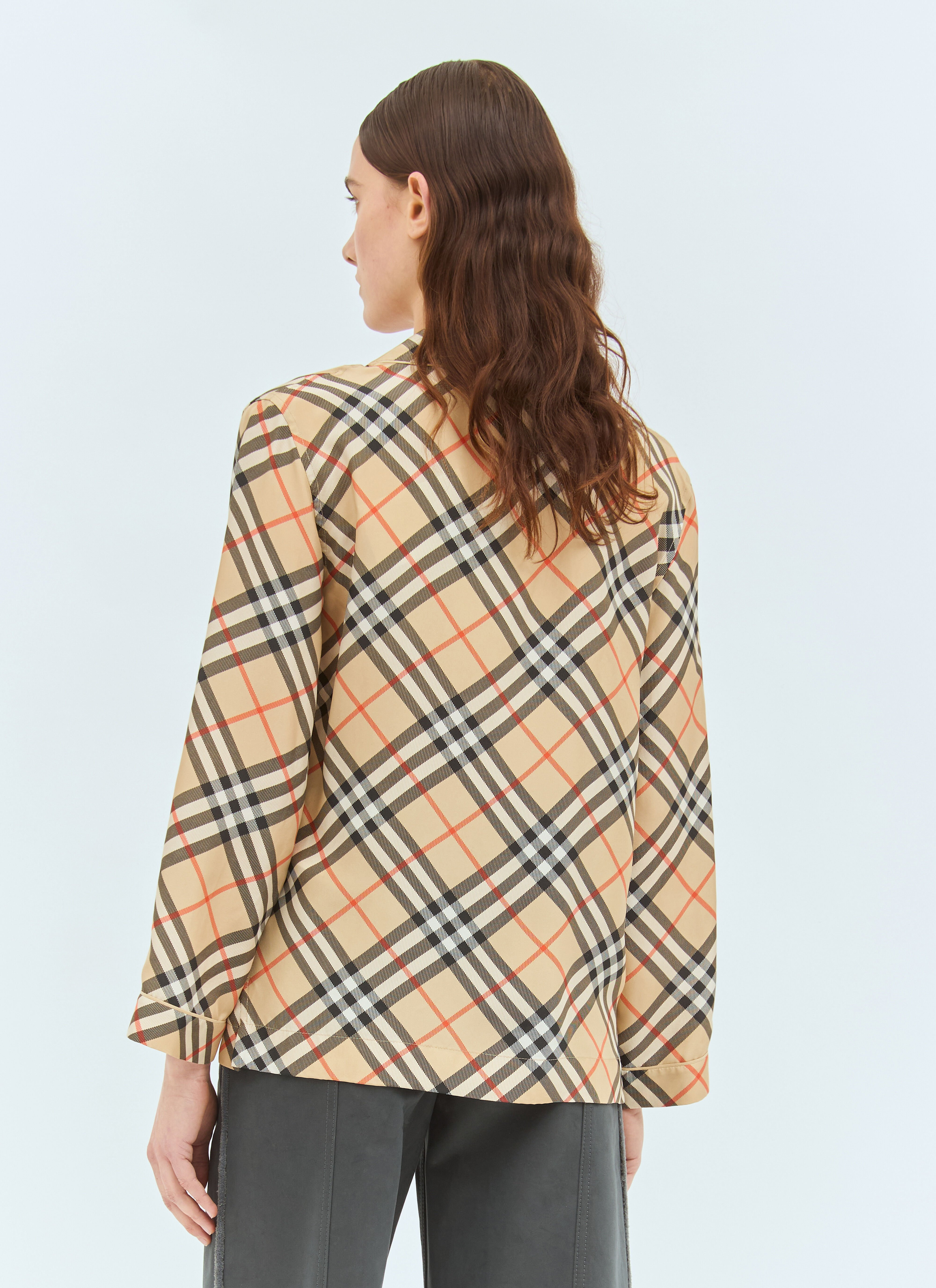 Check Silk Pyjama Shirt - 5