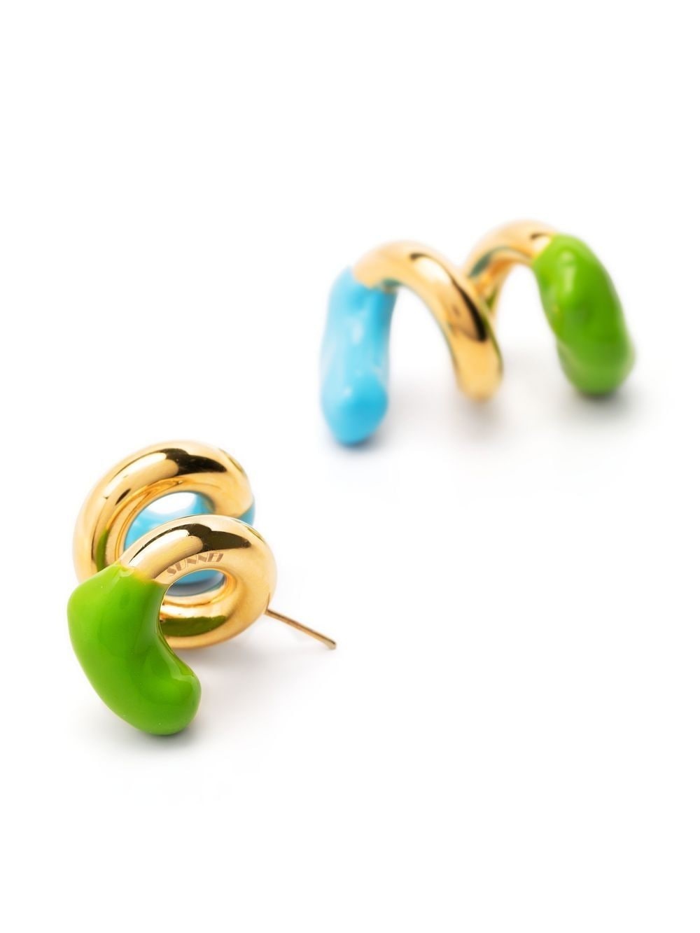 small rubberized curly earrings - 3