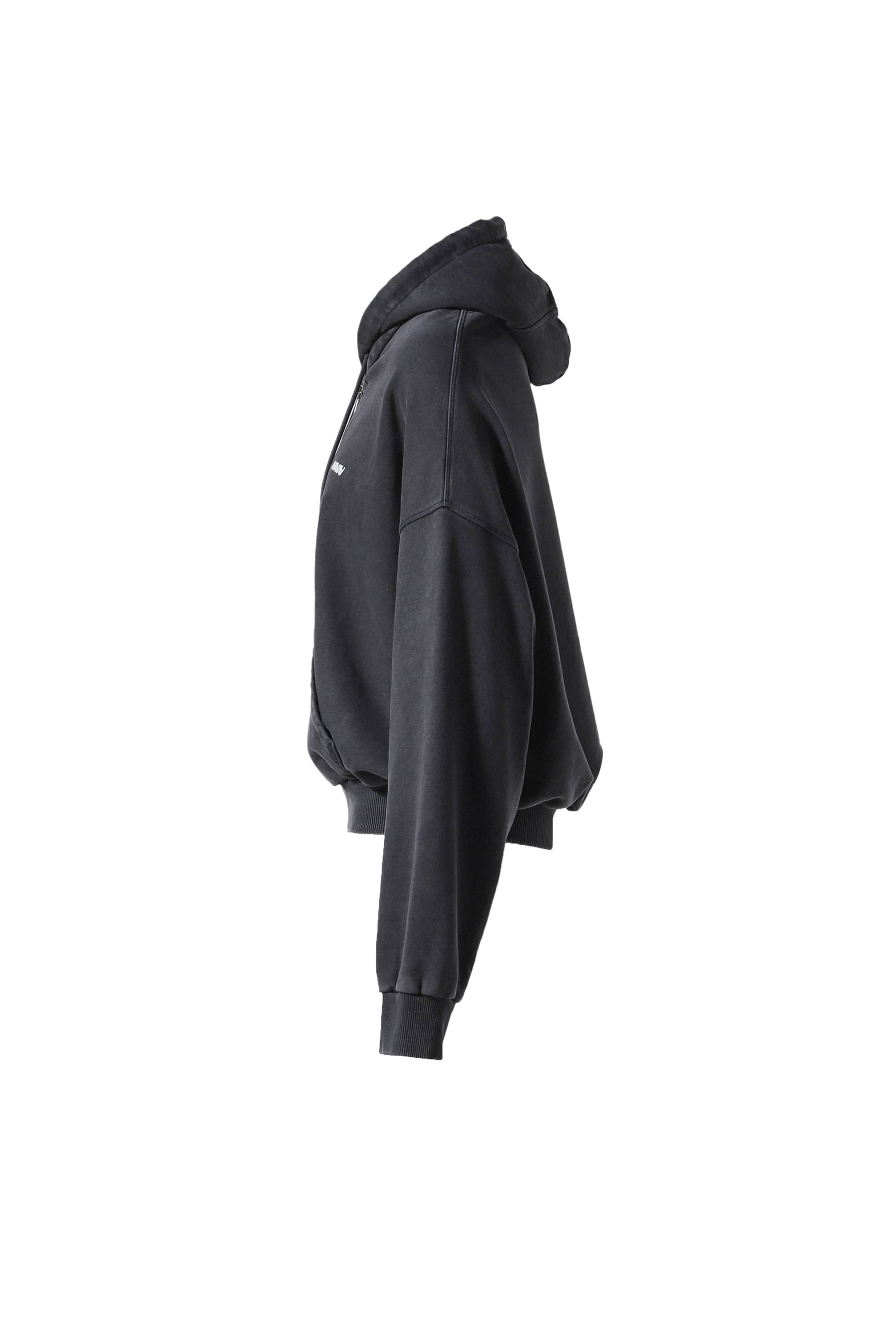 SHOULDERLESS HOODIE BLACK / BLACK - 3