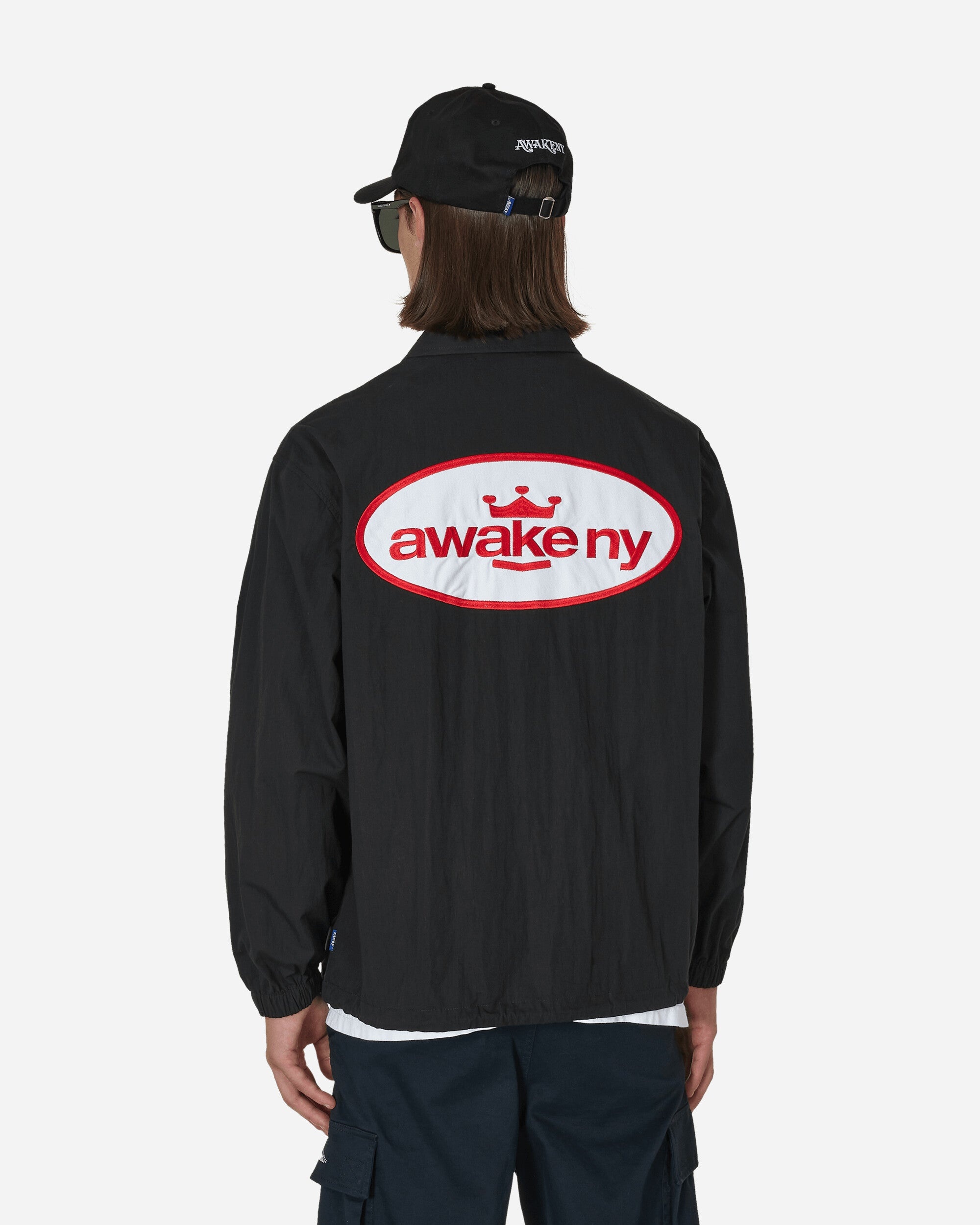 King Logo Twill Coaches Jacket Charcoal - 3
