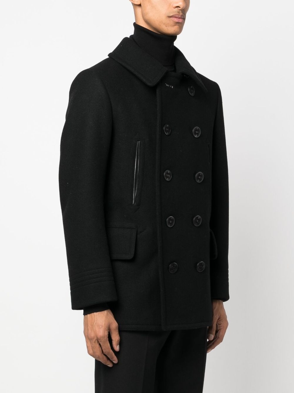 Melton-wool blend peacoat - 3