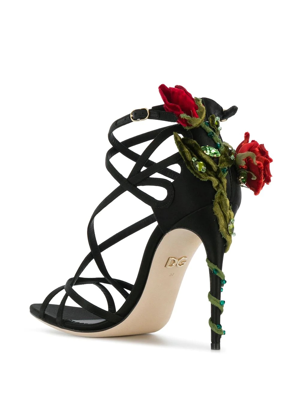 Keira embroidered satin sandals - 3