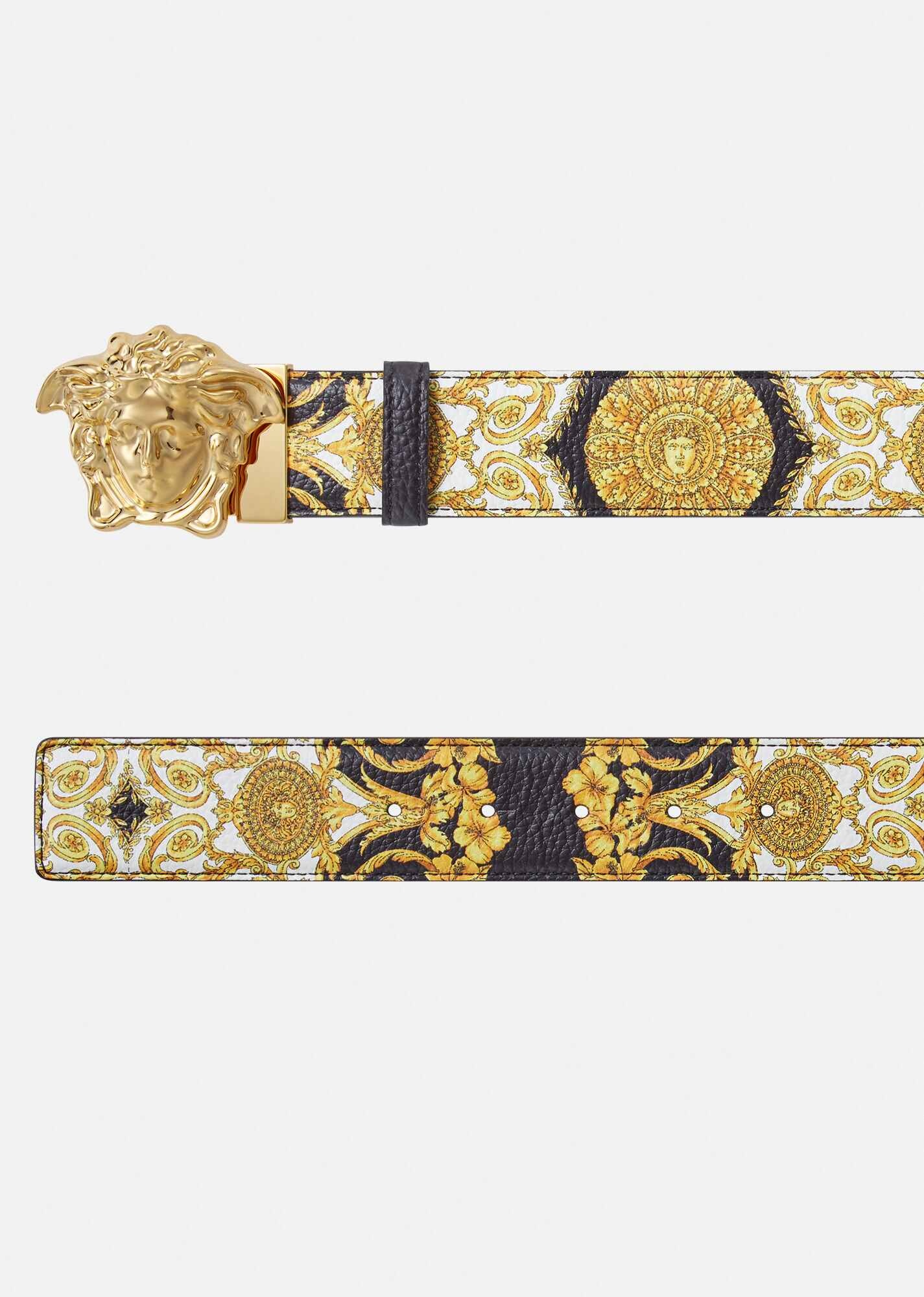 La Medusa Gold Hibiscus Print Belt - 3