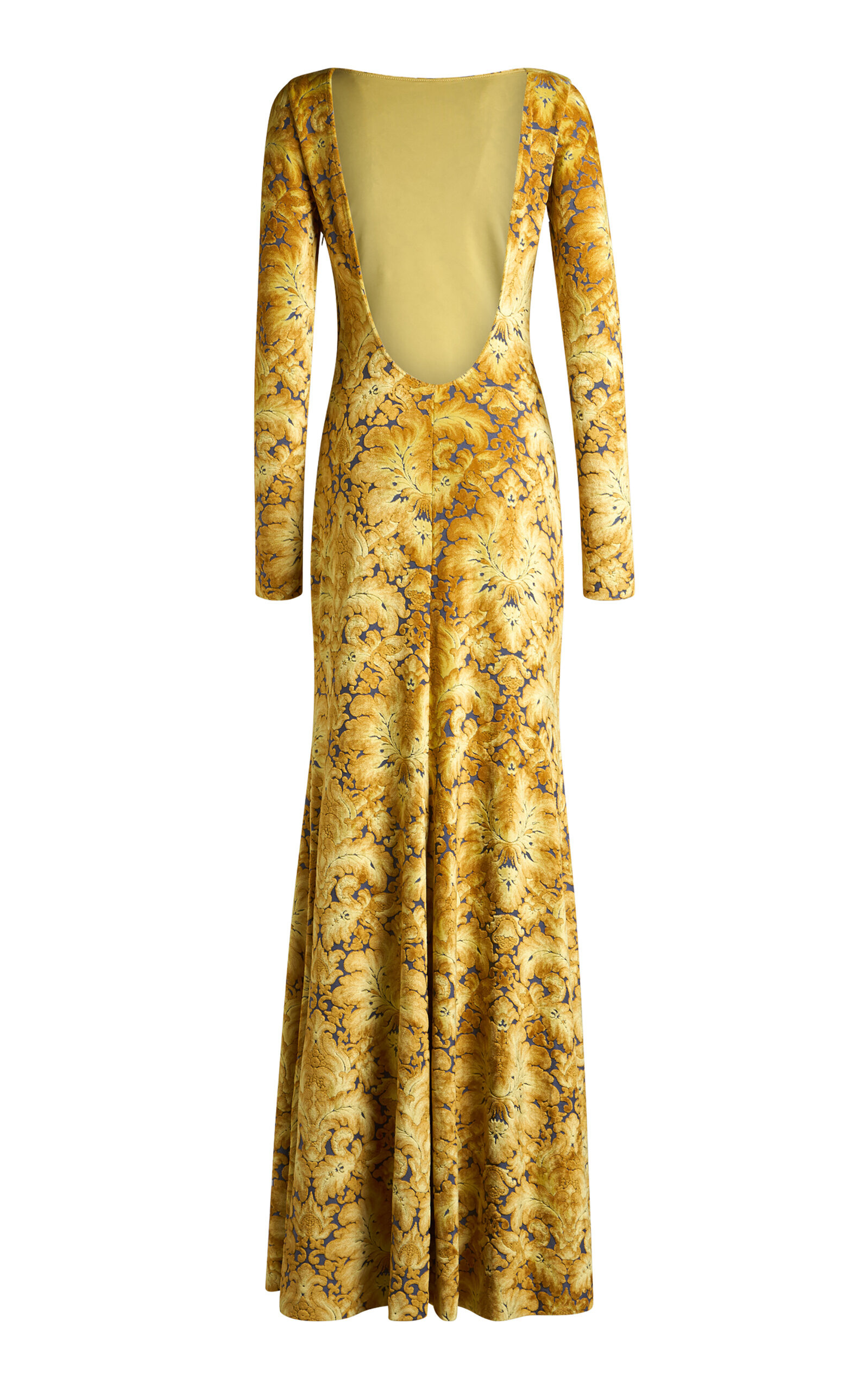 Open Back Jersey Maxi Dress yellow - 5