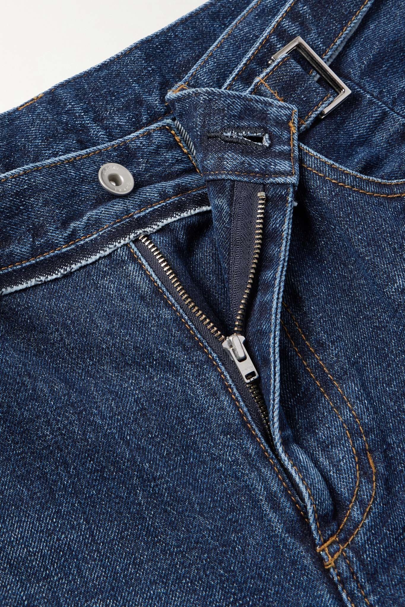 Belted frayed wide-leg jeans - 5