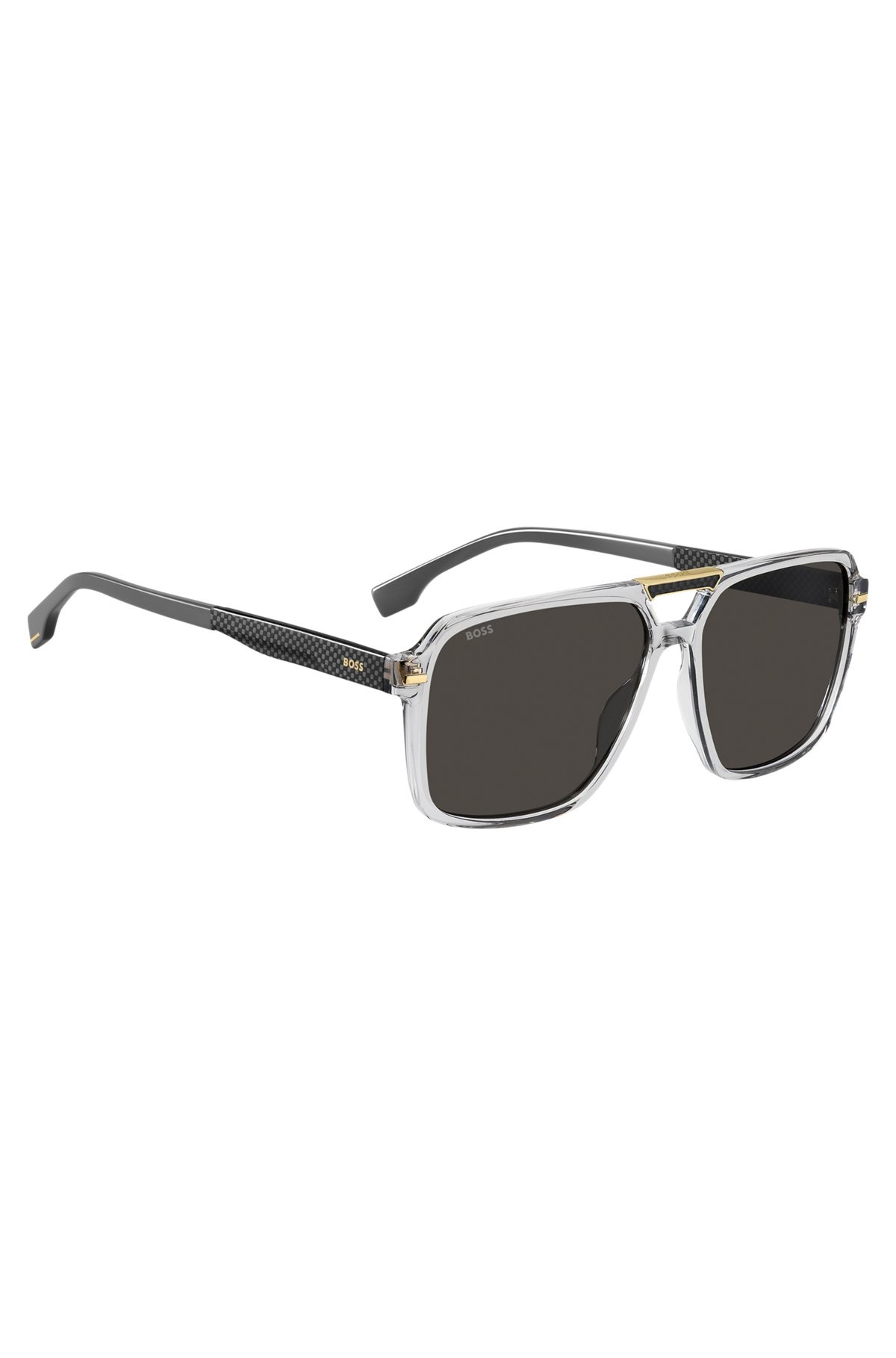 TRANSPARENT-ACETATE SUNGLASSES WITH CARBON-FIBER DETAILING 4