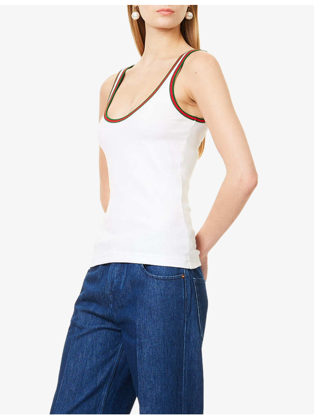 Stripe-Trim Cotton-Jersey Tank Top - 3