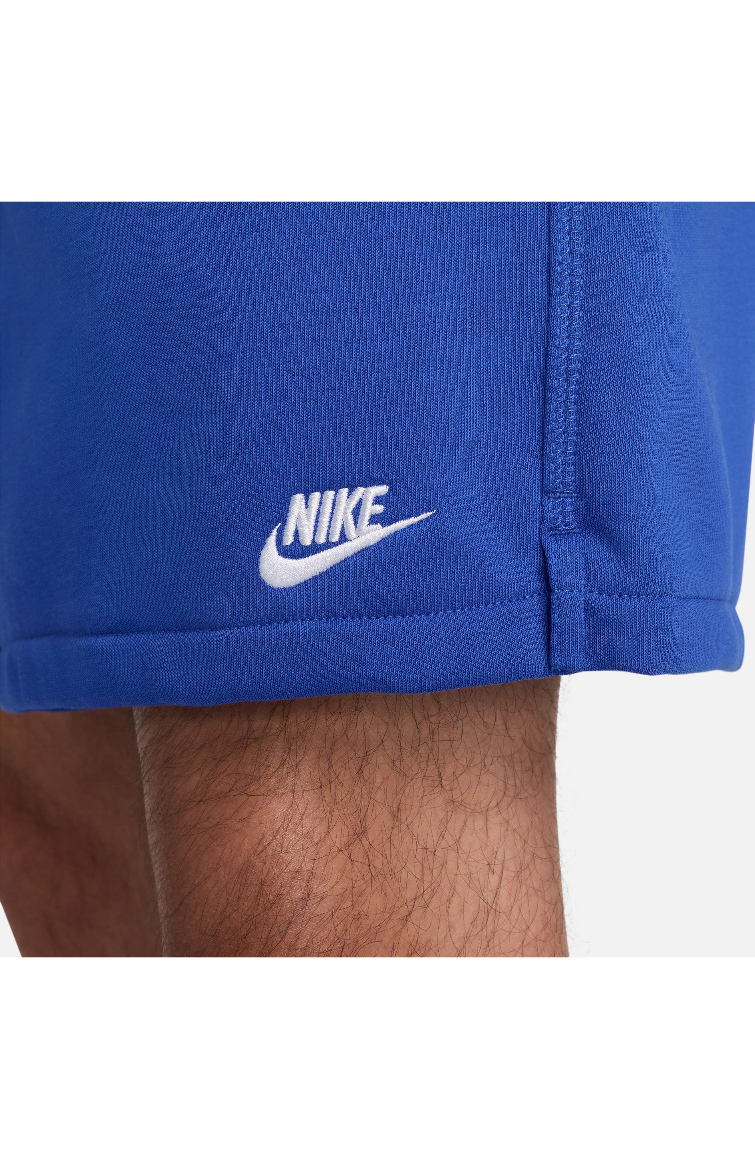 Nike Club French Terry Flow Shorts in Game Royal/Game Royal/White at Nordstrom - 7