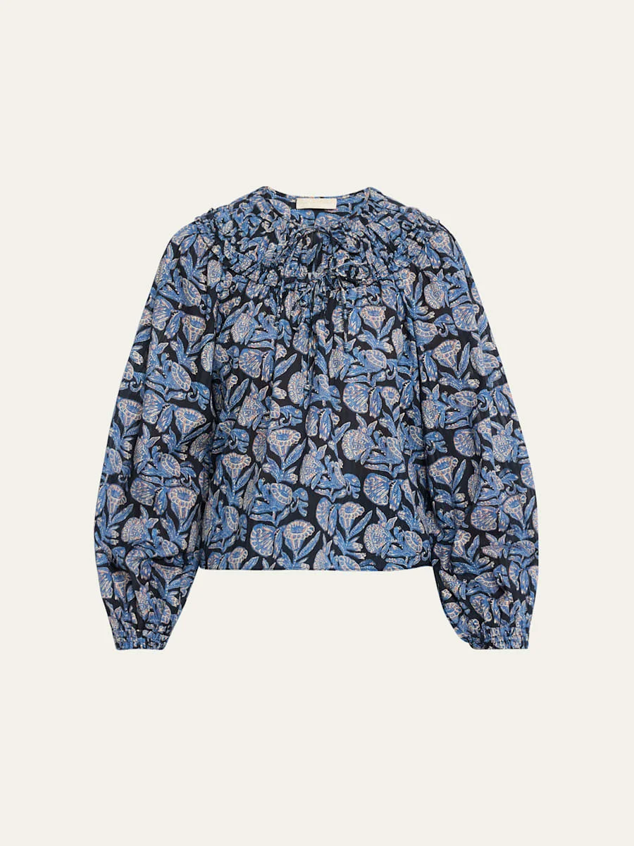 Florelle Printed Long-Sleeve Blouse - 1