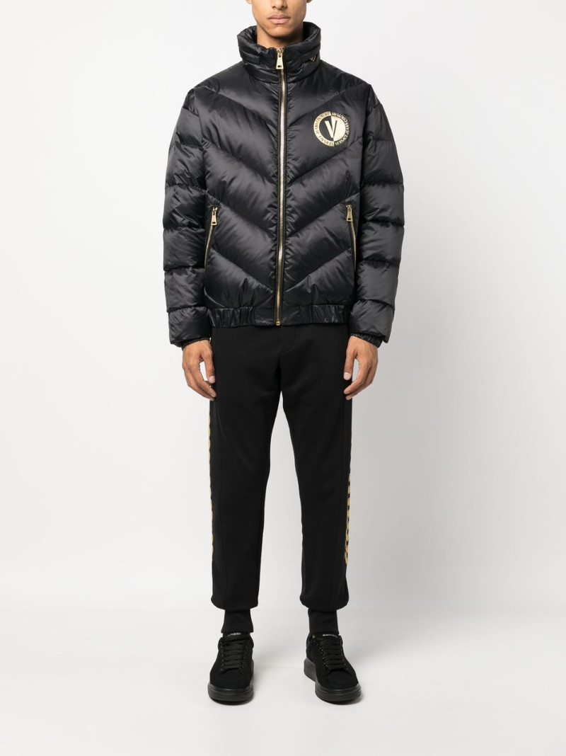 VERSACE JEANS COUTURE logo-patch padded jacket outlook