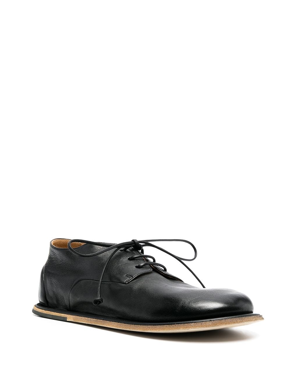 flat-rounded lace-uo leather shoes - 2