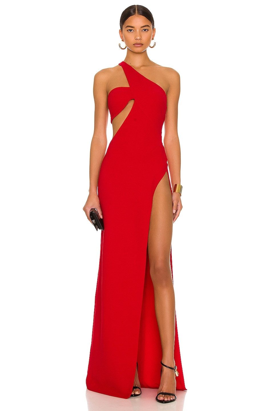 One Shoulder Cut Out Gown - 1