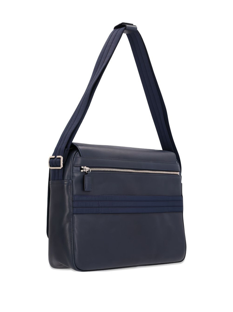 Longchamp flap-closure leather satchel bag outlook