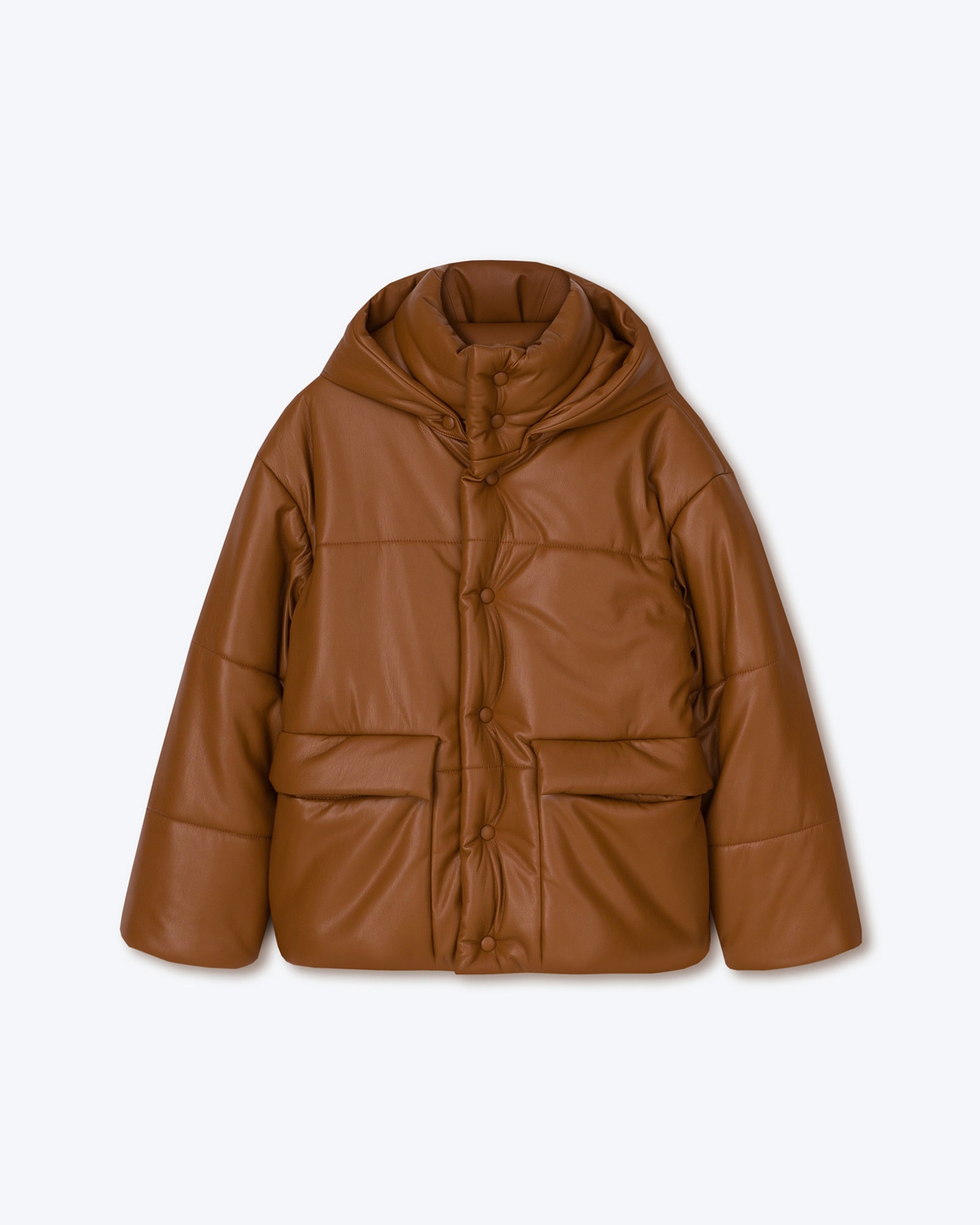 HIDE MENS - OKOBOR™ alt-leather puffer jacket - Tobacco - 1