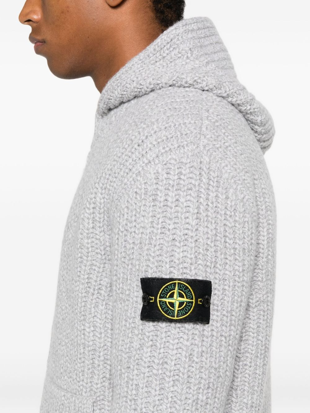 fisherman's-knit cardigan - 5