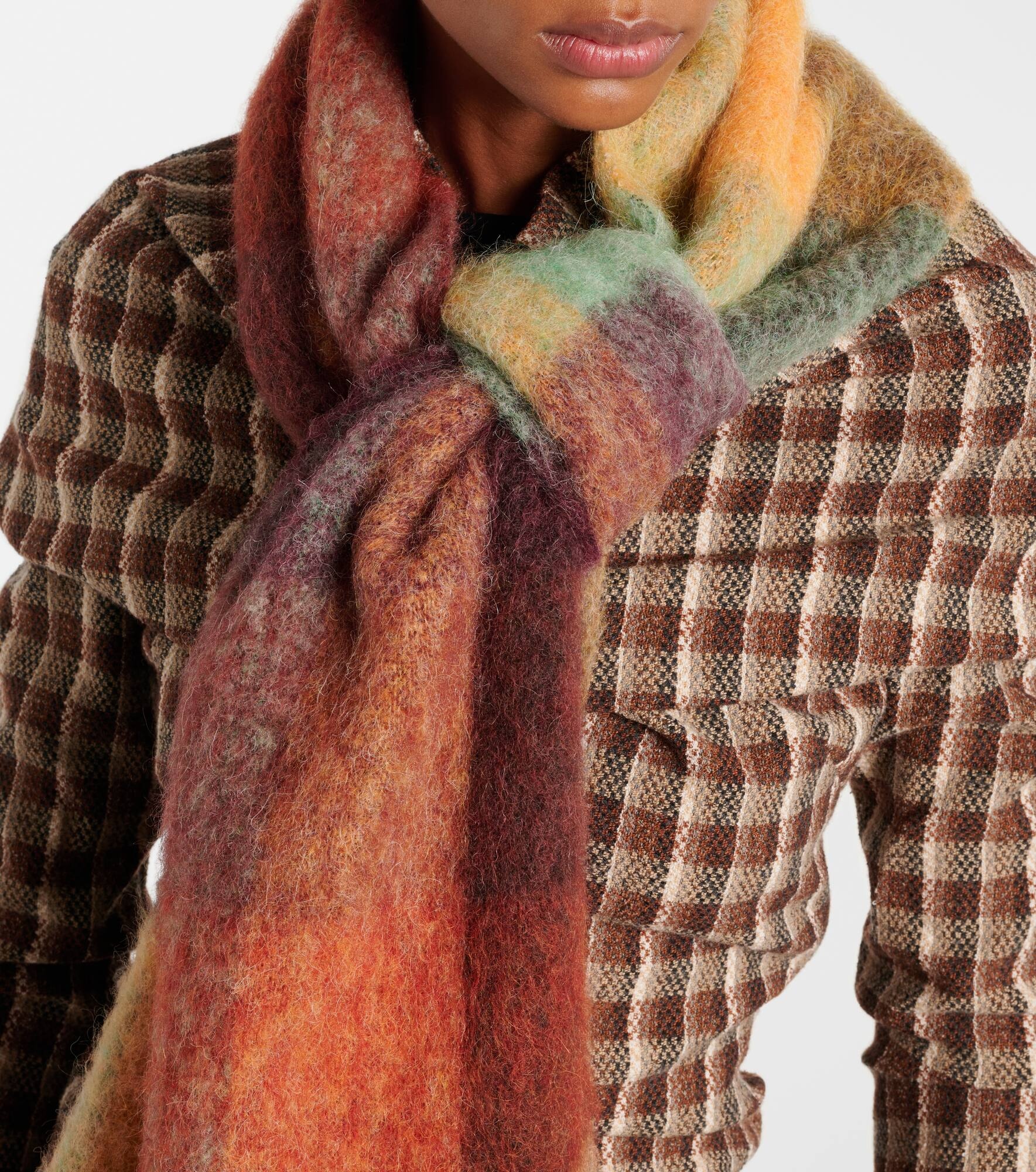 Vally checked wool-blend scarf - 2