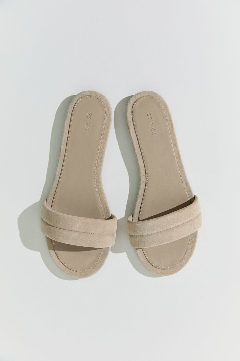 Suede Stitch Detail Slide - Rock 6