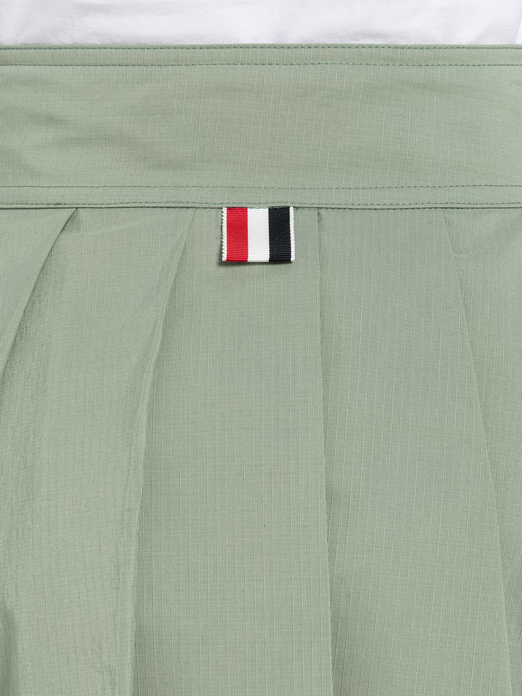Ripstop Lace Up Pleated Knee Length Skirt - 6