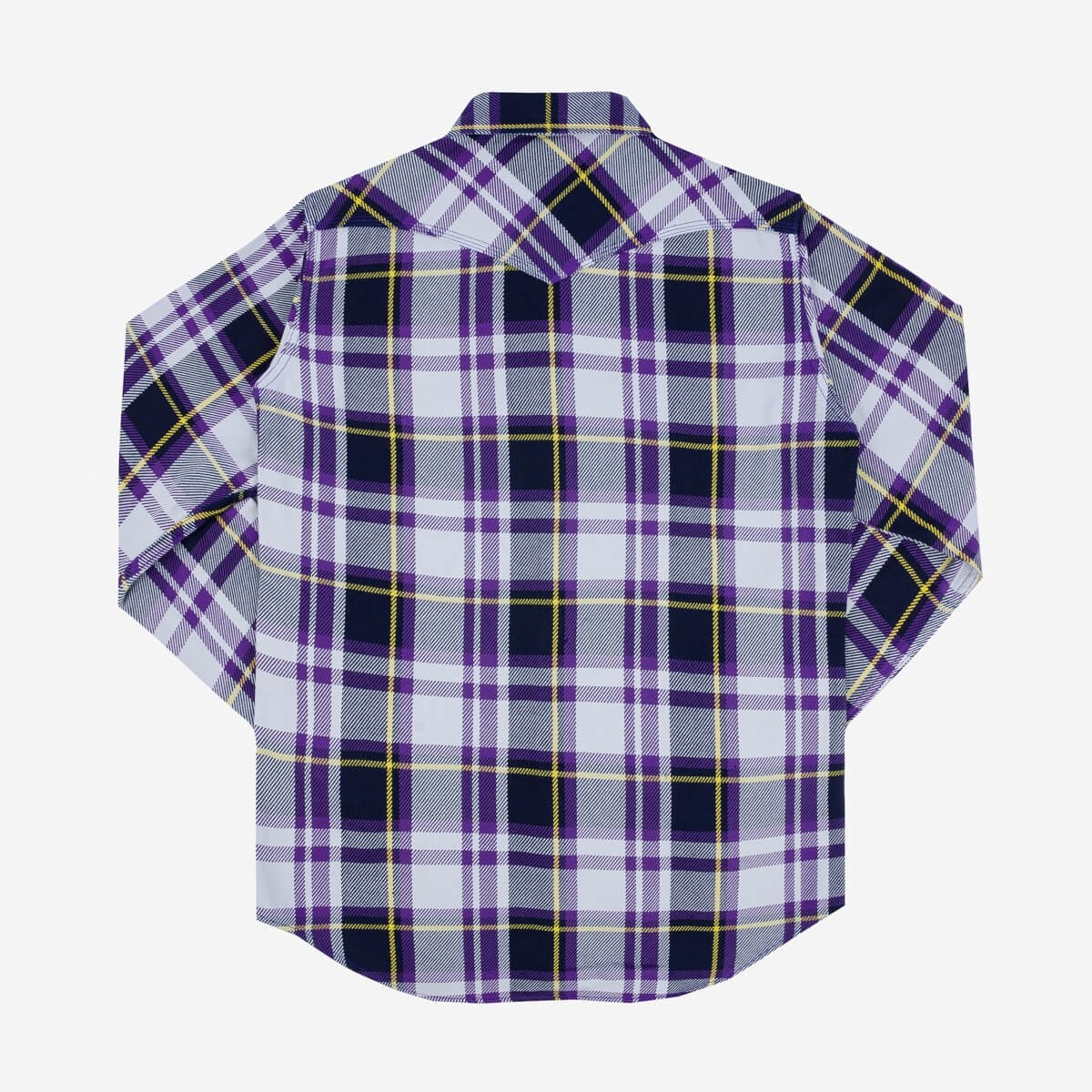 IHSH-390-PUR 9oz Selvedge American Check Western Shirt - Purple - 6