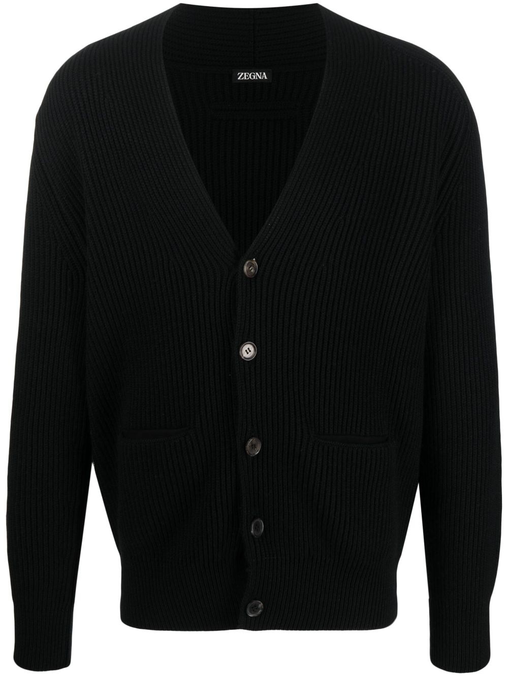 chunky ribbed-knit cardigan - 1