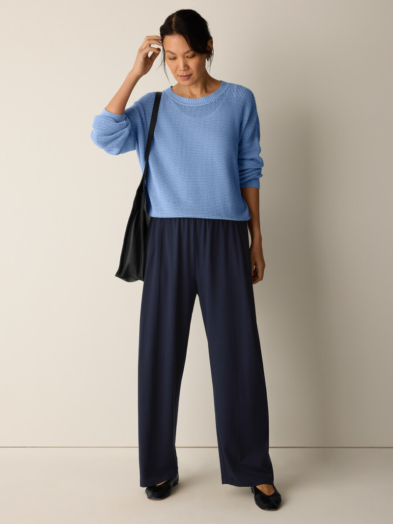 EILEEN FISHER Stretch Jersey Knit Pleated Straight Pant outlook