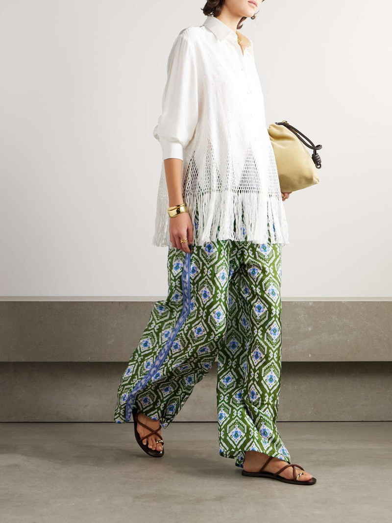 Zimmermann Wylie printed silk wide-leg pants outlook