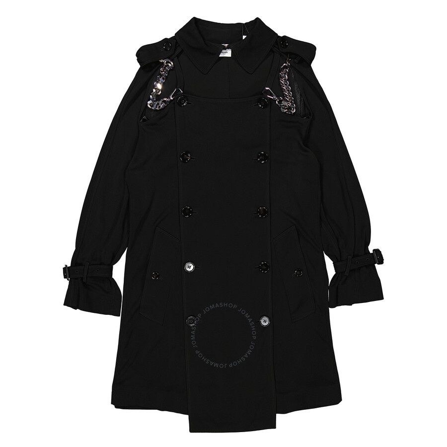 Burberry Black Deconstructed Crepe Trench Coat Dress - 2