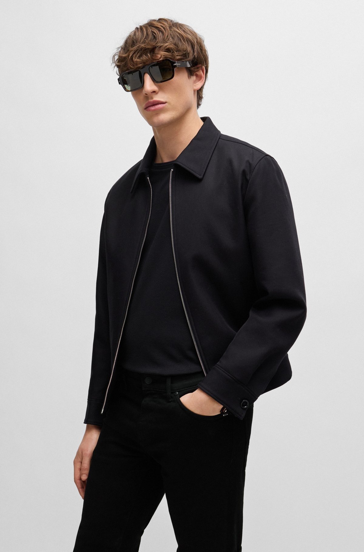 REGULAR-FIT JEANS IN BLACK-BLACK ITALIAN DENIM - 5