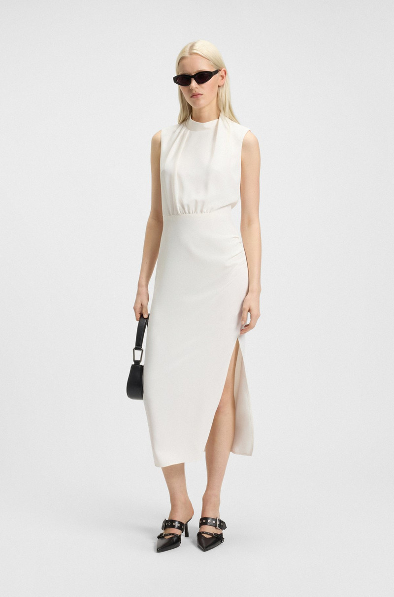 HUGO LONG-LENGTH DRESS IN CREPE WITH DRAPED MOCK NECKLINE outlook