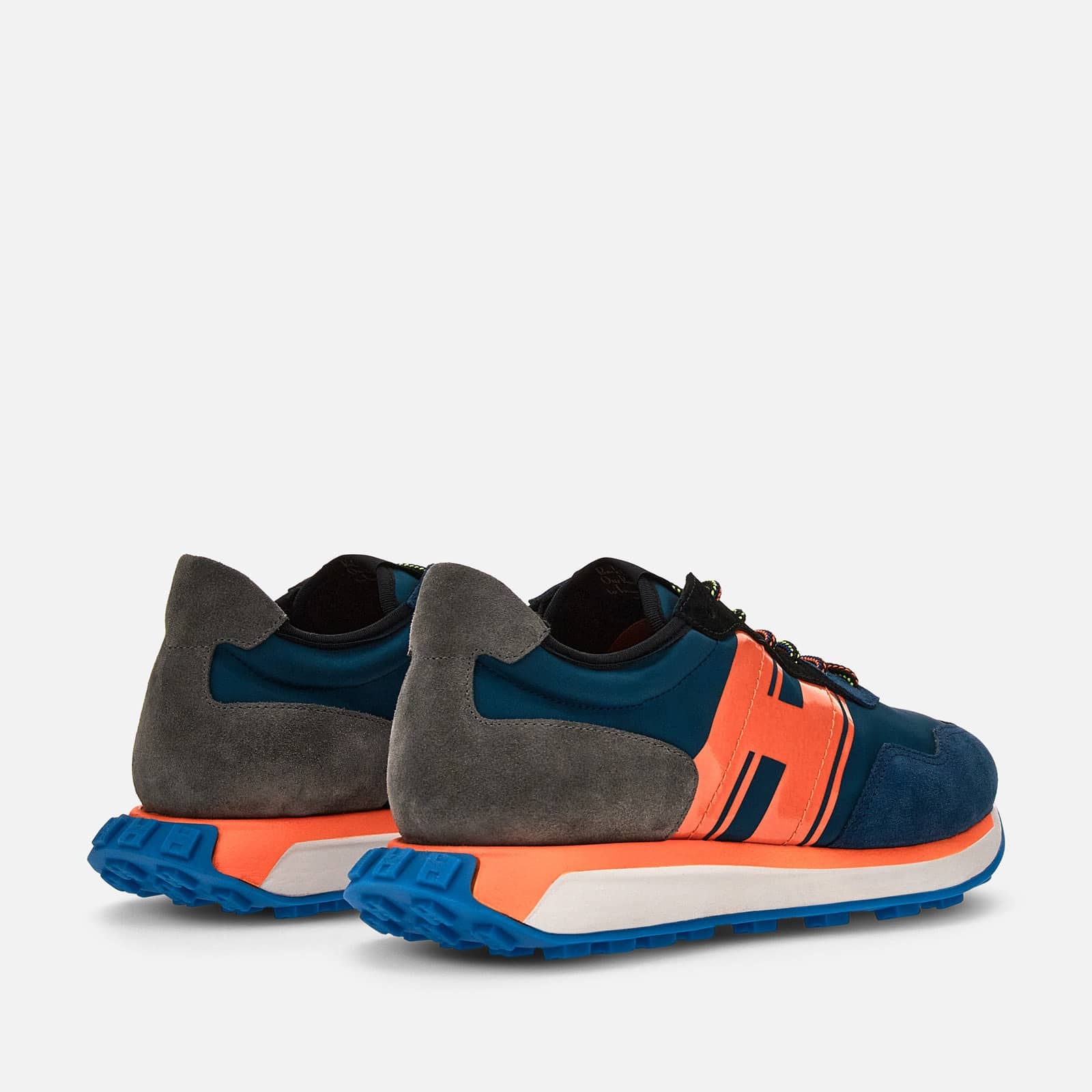 Sneakers Hogan H601 Light Blue Grey Orange - 3