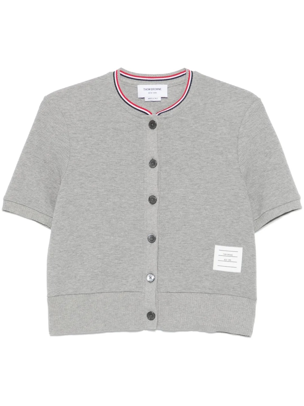 THOM BROWNE - Women Short Sleeve Crew Neck Cardigan - 5