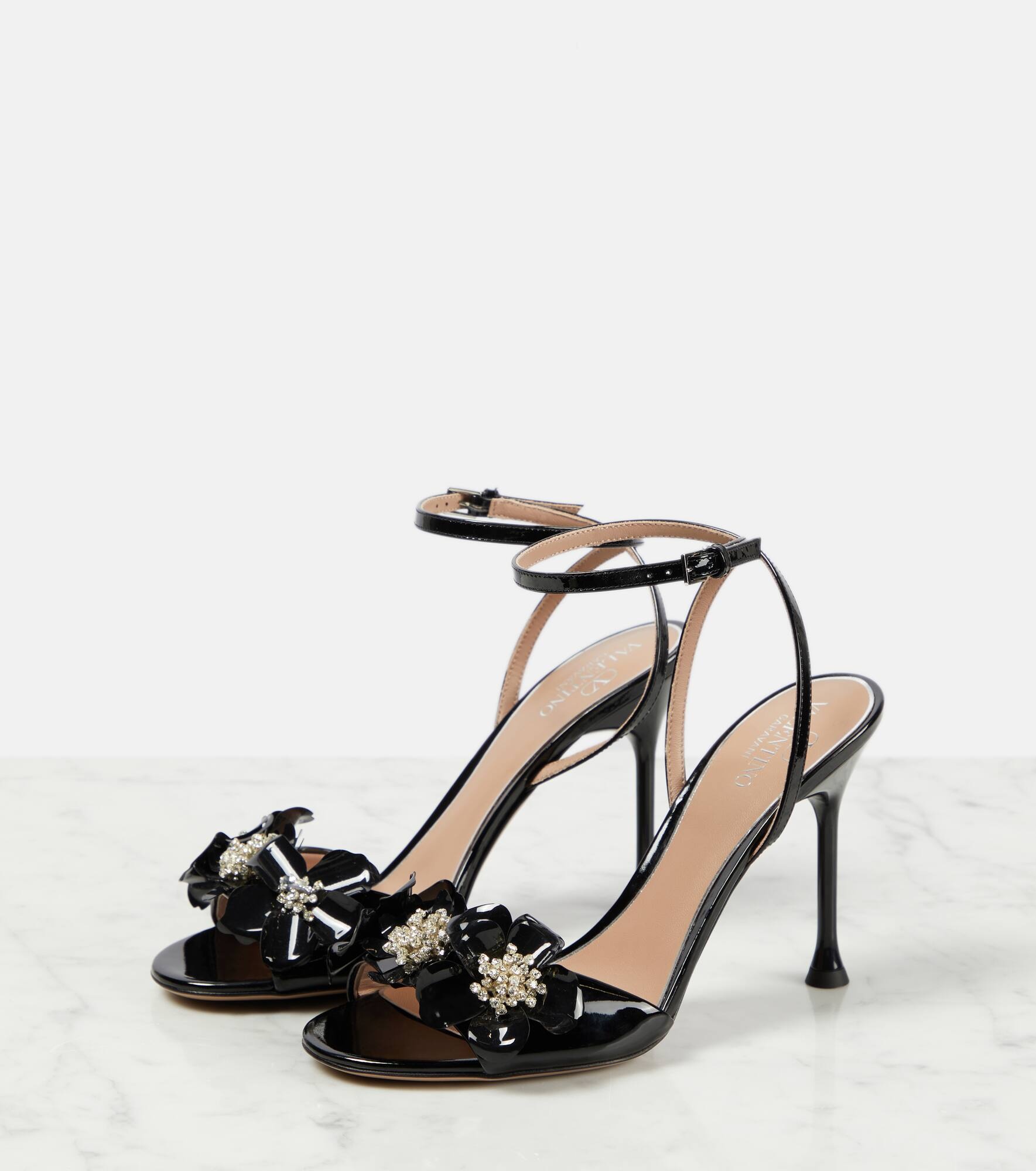 Archive Wild Flower patent leather sandals - 5