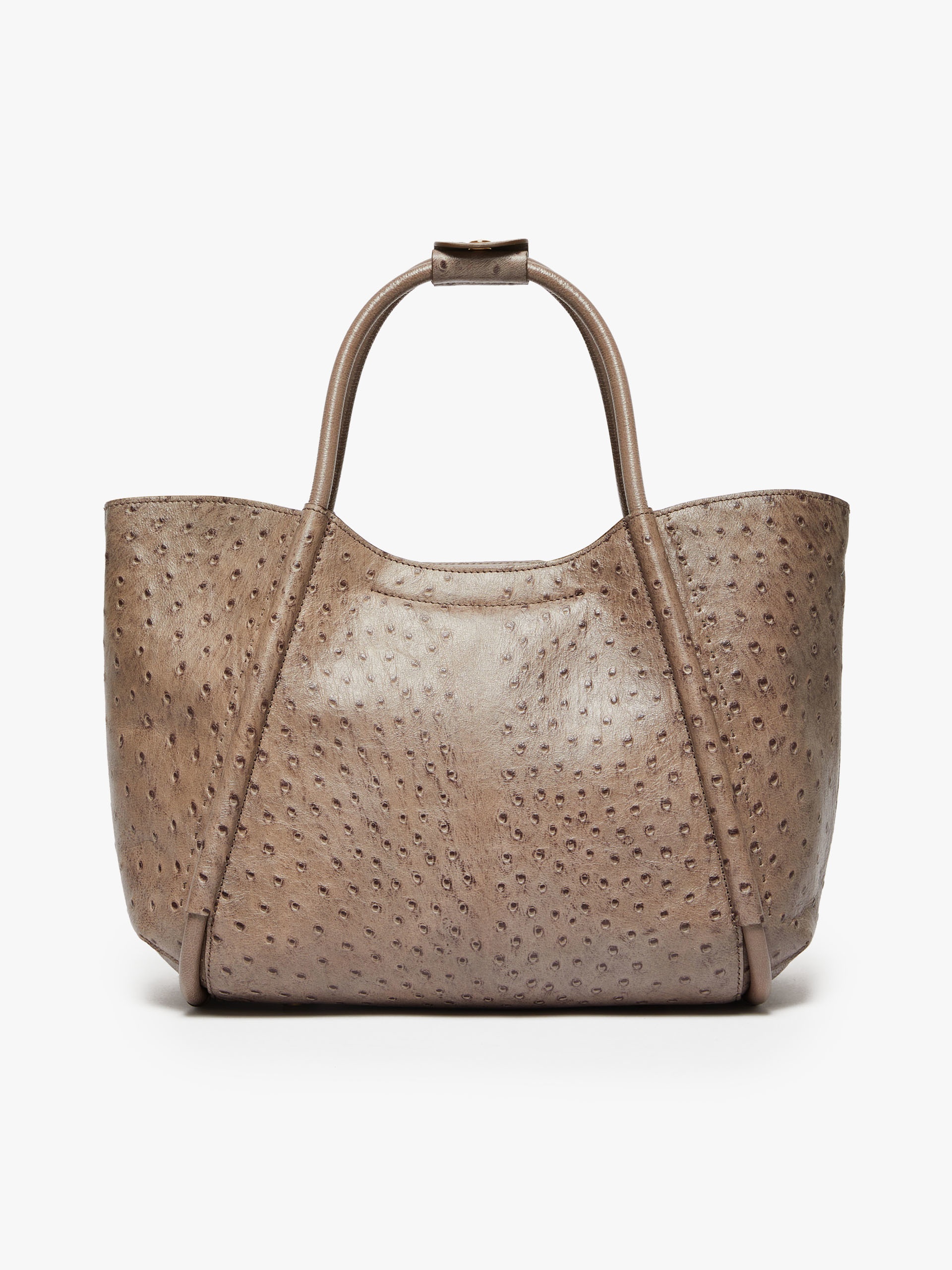 Max Mara MARINSOSTRICH Small ostrich-print leather Marine Bag 
