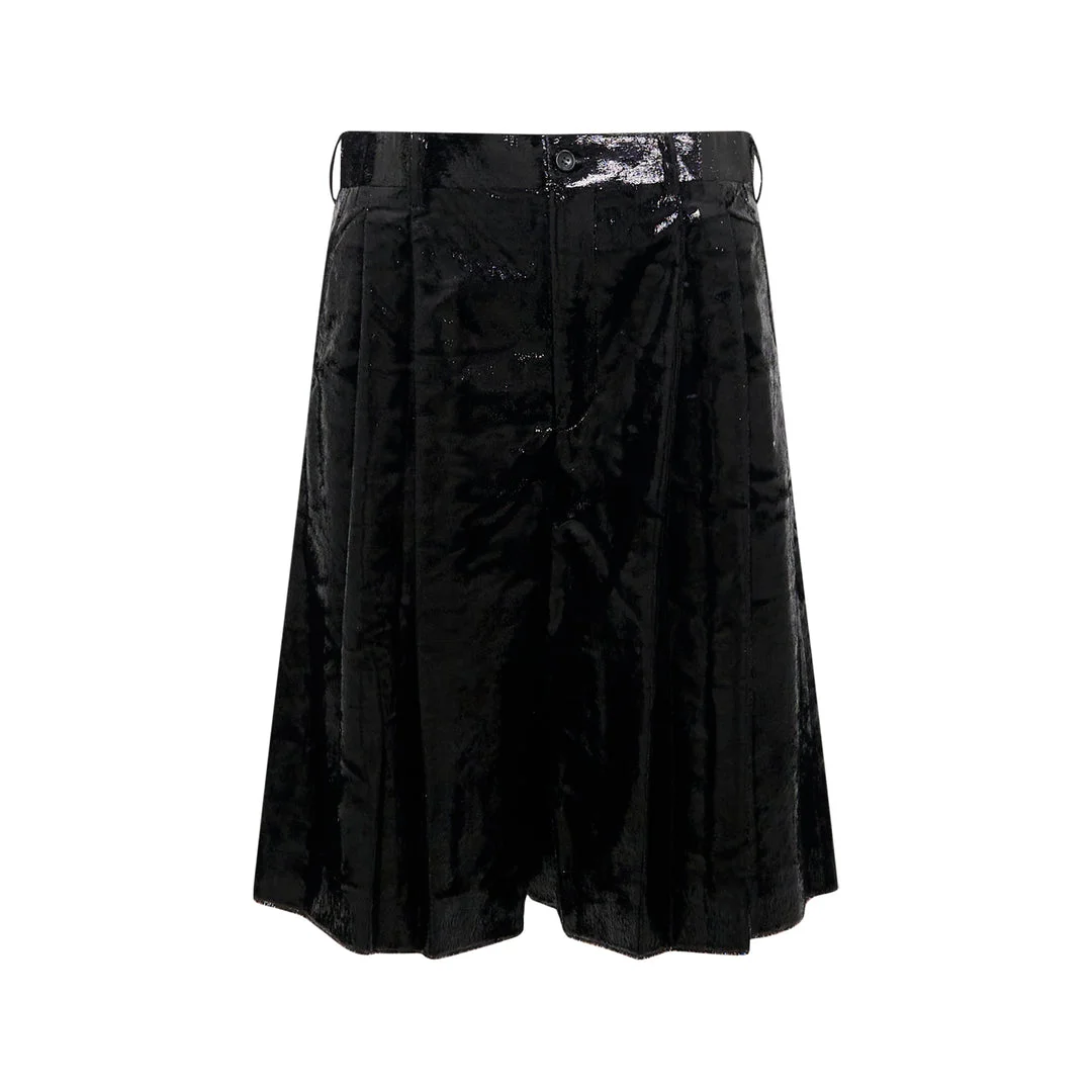 Velvet Pleated Shorts - 1