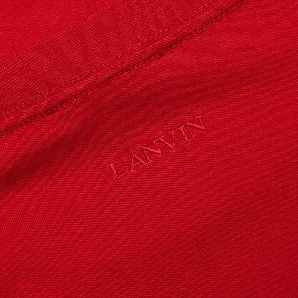 LANVIN CURB EMBROIDERED T-SHIRT - LIPSTICK - 4