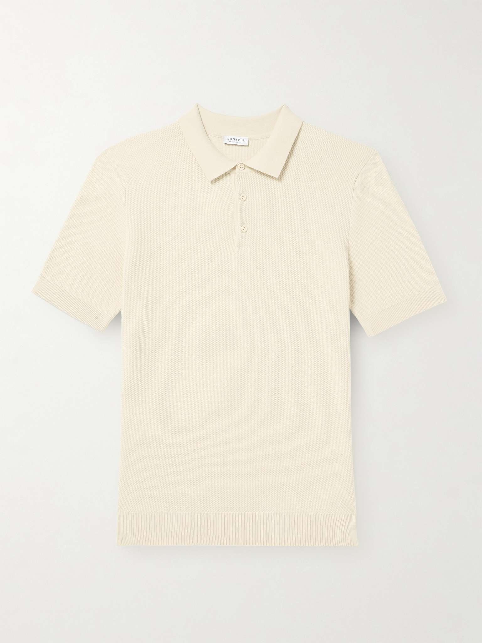 Ribbed Cotton Polo Shirt - 1