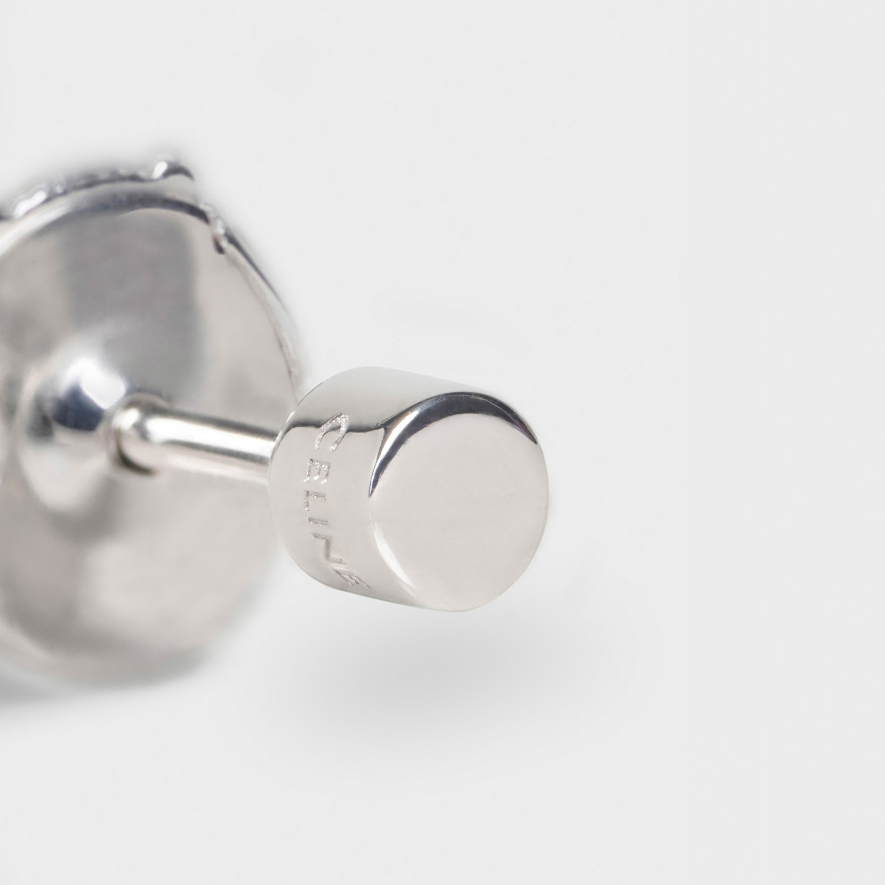 Celine Sentimental Round Stud in White Gold - 3
