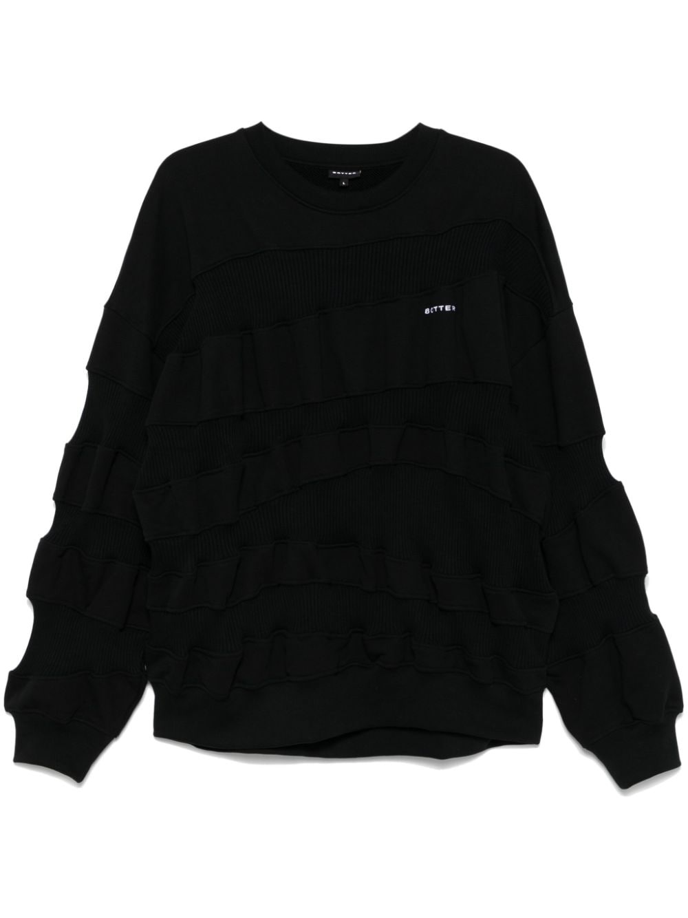 ribbed-panels sweatshirt - 1