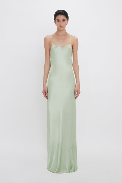 Victoria Beckham Exclusive Low Back Cami Floor-Length Dress In Jade outlook