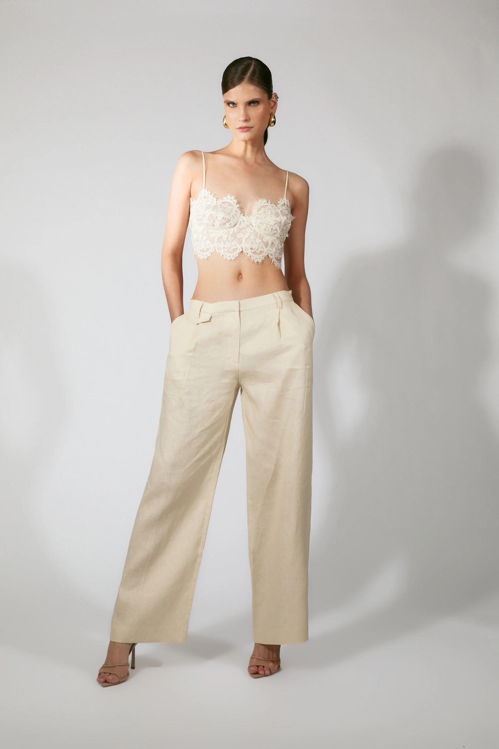 Geordy Hipster Linen Pant In Eggnog - 1