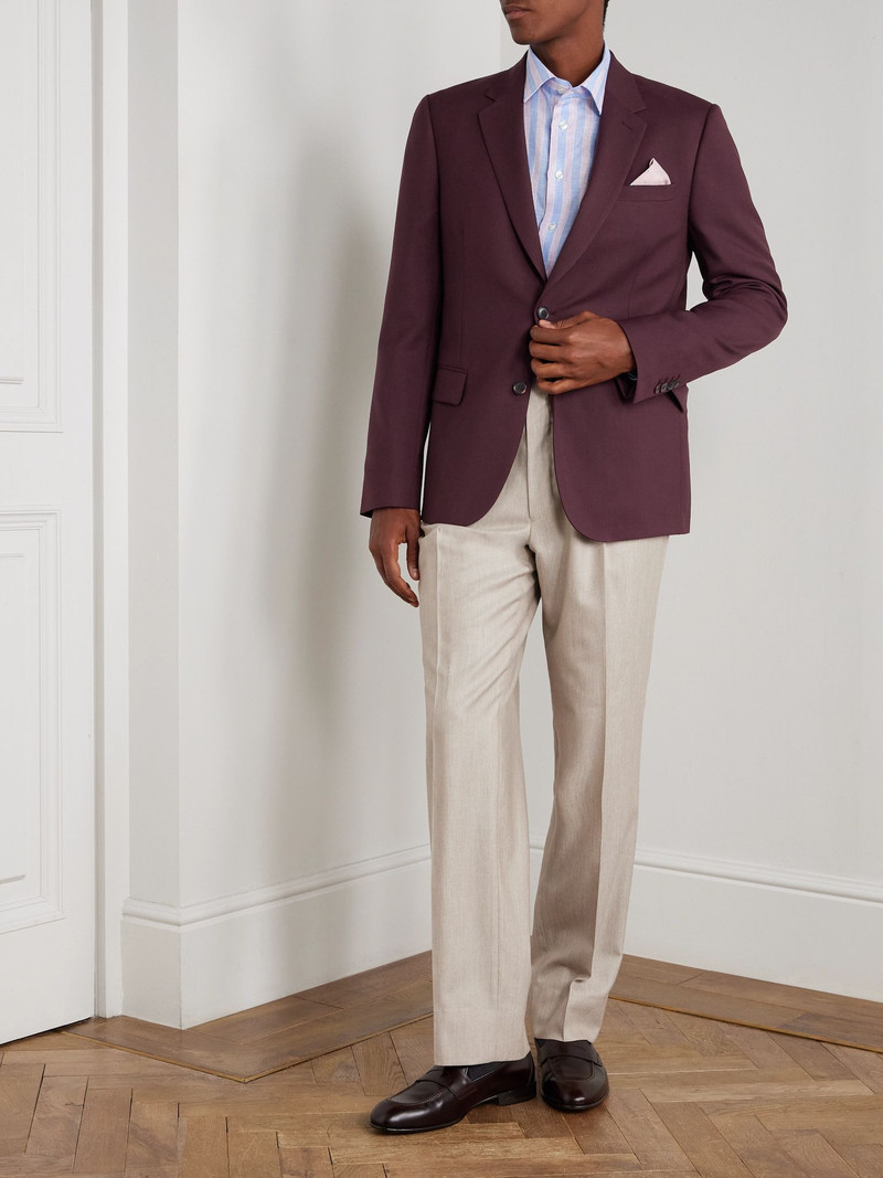 Paul Smith Soho Slim-Fit Wool-Twill Suit Jacket Burgundy outlook