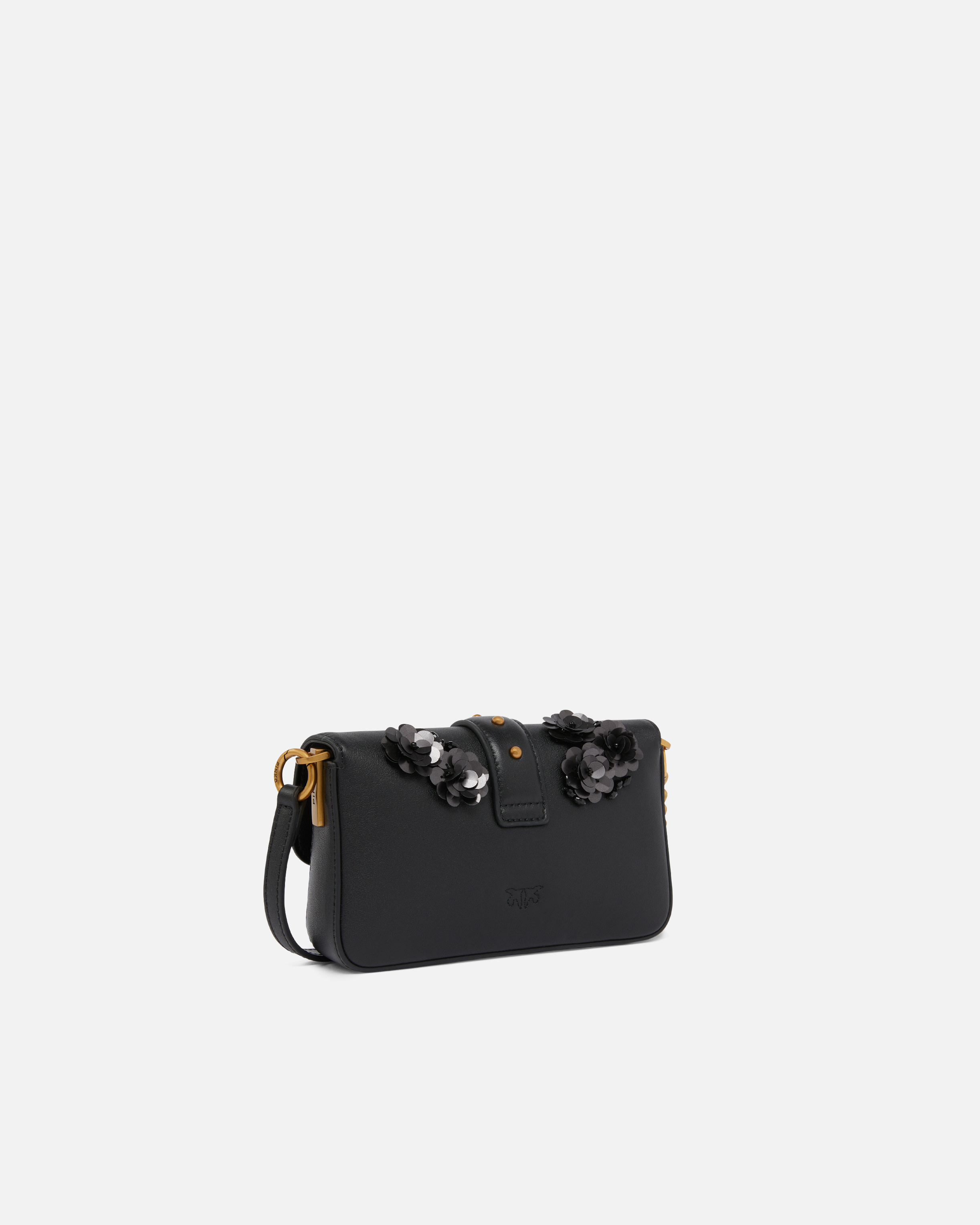 BABY LOVE BAG SLOUCHY SHOULDER BAG IN LEATHER WITH JEWEL FLOWERS - 2
