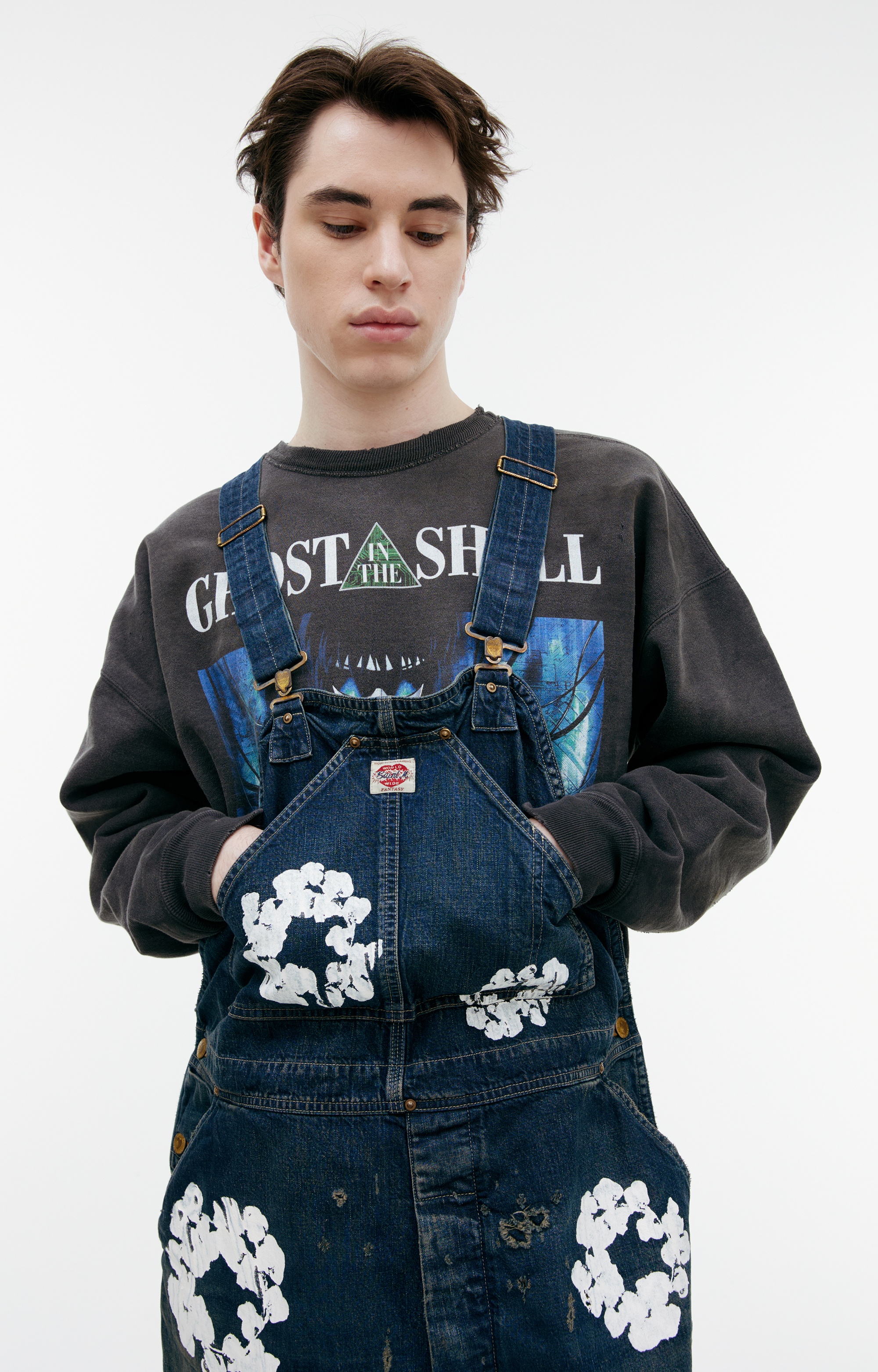DENIM JUMPSUIT WITH FLOWERS - 4